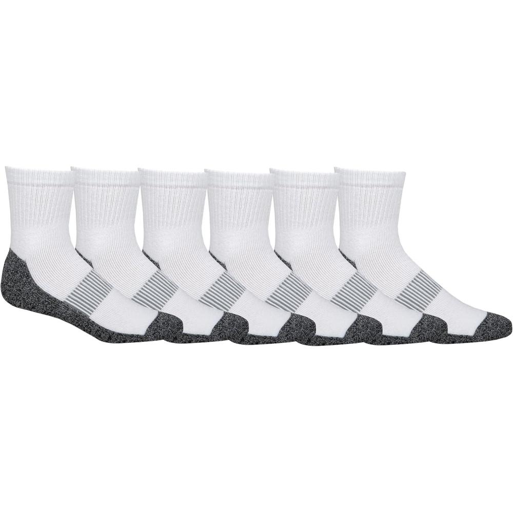 imageColumbia Mens Moisture Control Quarter Crew Socks 6PackWhite 6 Pairs