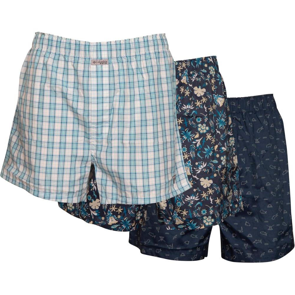 imageColumbia Mens Printed Woven Boxers 3 PackBlue Print