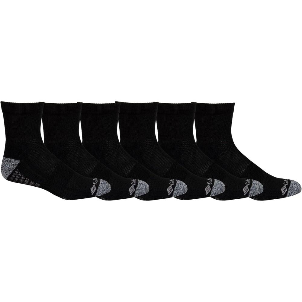 imageColumbia Mens Quarter Cushioned Arch Support Socks 6PackBlackColumbia Grey 6 Pairs
