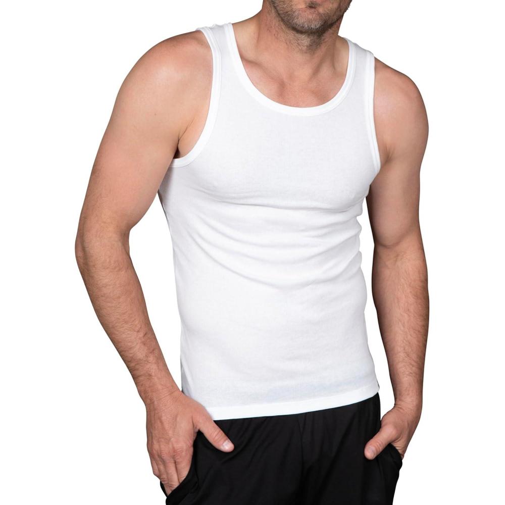 imageColumbia Mens Tank Undershirt 4 PackWhite