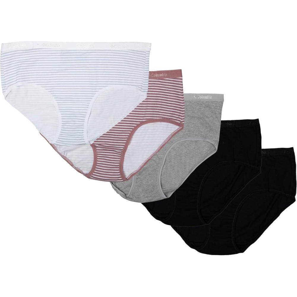 imageColumbia Womens 4way Stretch Cotton Brief 5packBlackGreyFigWhite