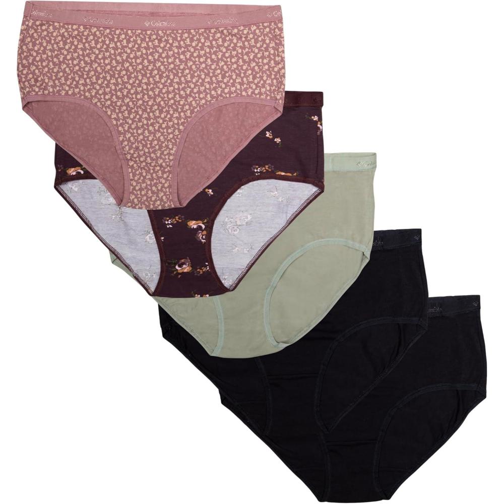 imageColumbia Womens 4way Stretch Cotton Brief 5packPink Agave Floral Assorted