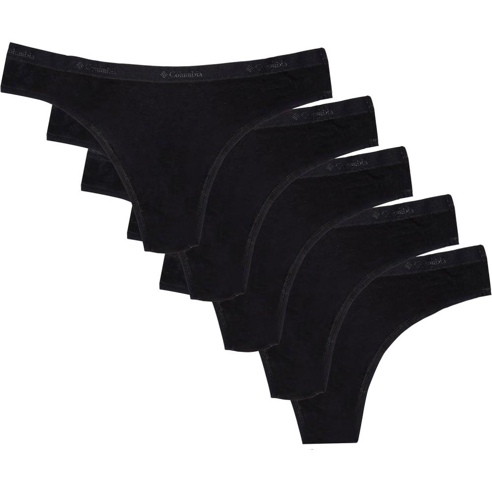 imageColumbia Womens 4way Stretch Cotton Thong 5packBlack