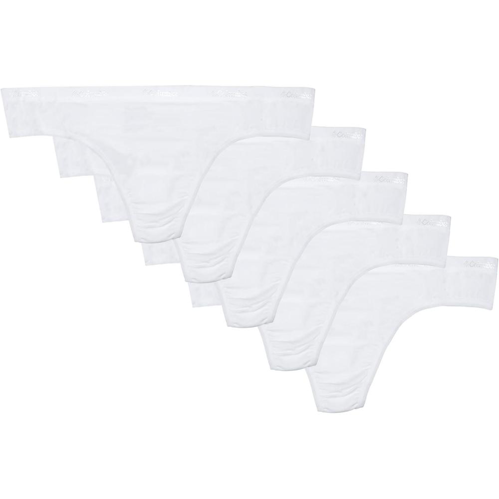 imageColumbia Womens 4way Stretch Cotton Thong 5packWhite