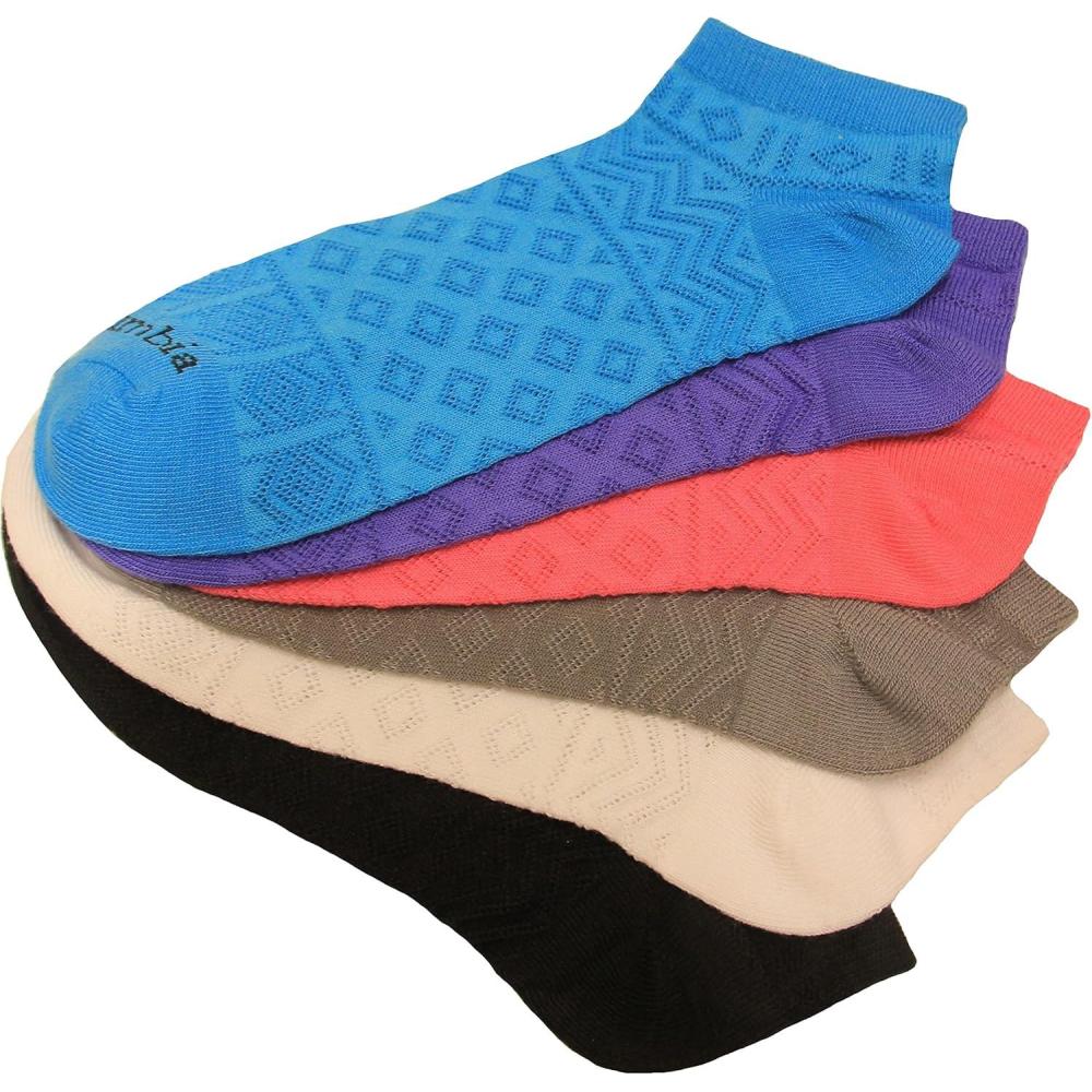 imageColumbia Womens 6 Pack Mesh No Show SocksAtoll Assorted