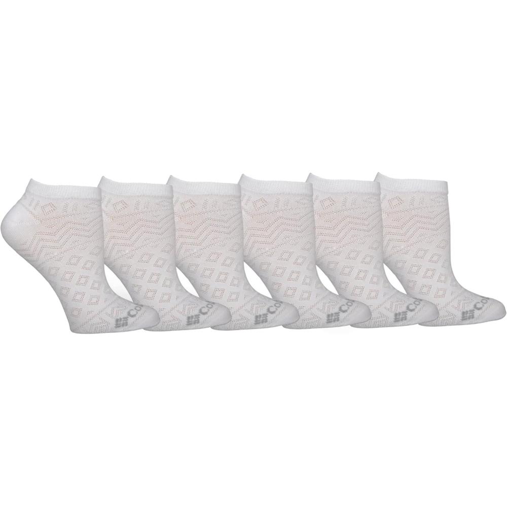 imageColumbia Womens 6 Pack Mesh No Show SocksWhite