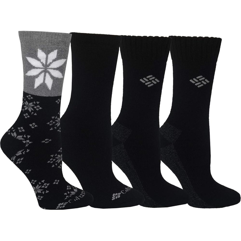 imageColumbia Womens Moisture Control Crew Socks 4PackBlackBlack