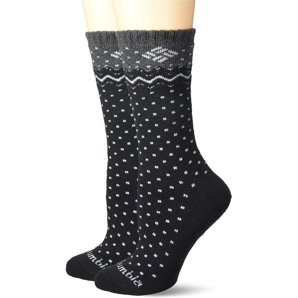 imageColumbia Womens Womens Wide Stripe Wool Crew 2 PairBlack