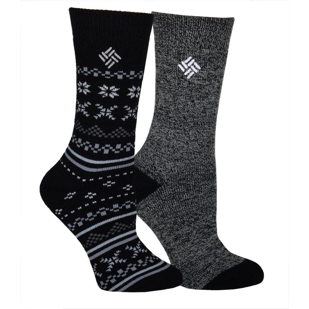 imageColumbia womens 2 Pack Fleece Lined Thermal Crew SocksBlack