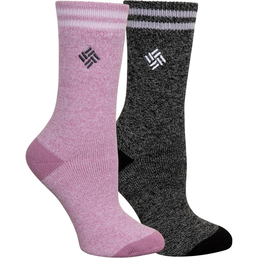 imageColumbia womens 2 Pack Fleece Lined Thermal Crew SocksMinuetBlack