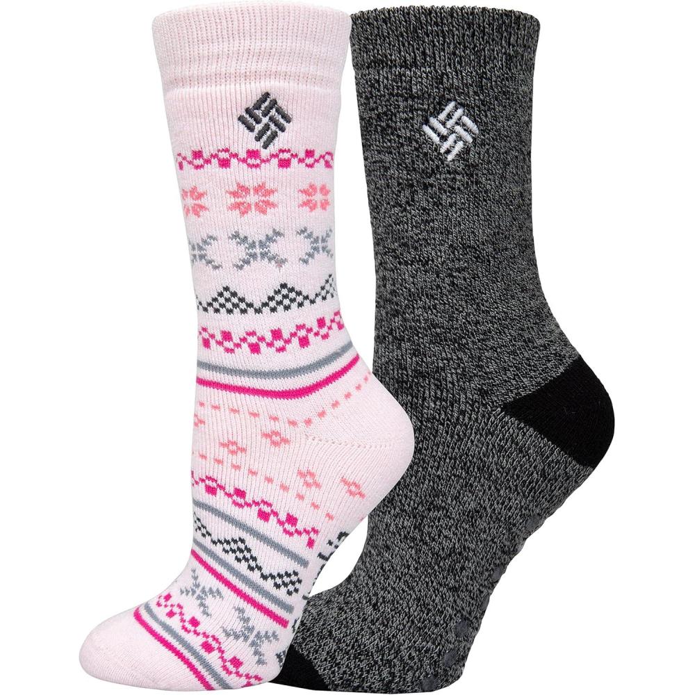 imageColumbia womens 2 Pack Fleece Lined Thermal Crew SocksRedBlack