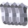 Columbia Men’s Athletic Cushioned Arch Support No Show Socks Multipack(Grey/White (6 Pairs))
