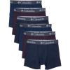 Columbia Amazon Exclusive 6 Pack Performance Boxer Brief(Dark Mountain Grey/Dark Cherry/Navy)