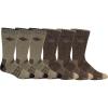 Columbia Men’s Moisture Control Quarter Crew Socks Multipack, Khaki/Brown (6 Pairs), 6-12