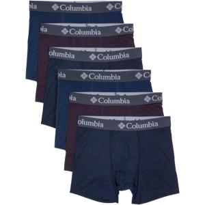 Columbia Amazon Exclusive 6 Pack Performance Boxer Brief(Dark Mountain Grey/Dark Cherry/Navy)