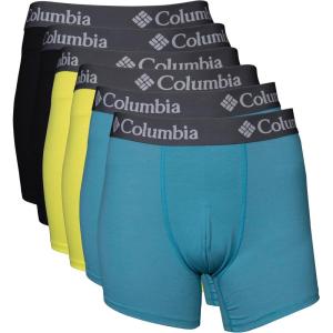 Columbia Amazon Exclusive 6 Pack Performance Boxer Brief(Teal/Neon Green/Black)