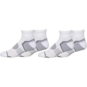 Columbia Men’s Balance Point Walking Quarter Crew Socks Multipack(White (4 Pairs))