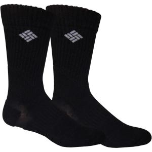 Columbia Men’s Medium Weight Hiking Crew Socks (2-Pack)(Black)