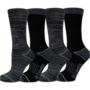 Columbia Men’s Moisture Control Crew Socks Multipack(Black-spacedye)