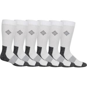 Columbia Men’s Moisture Control Crew Socks Multipack(White (6 Pairs))