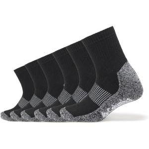 Columbia Men’s Moisture Control Quarter Crew Socks 6-Pack(Black (6 Pairs))