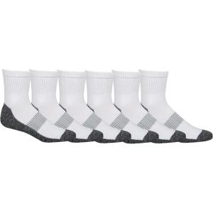 Columbia Men’s Moisture Control Quarter Crew Socks 6-Pack(White (6 Pairs))