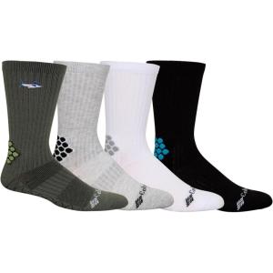Columbia Men’s Pfg Performance Fishing Gear Crew Socks With Embroidered Detail Multipack(Cypress  Heather Grey  White  Black (4 Pairs))