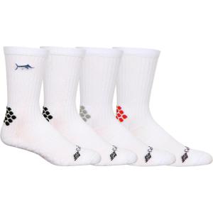 Columbia Men’s Pfg Performance Fishing Gear Crew Socks With Embroidered Detail Multipack(White (4 Pairs))