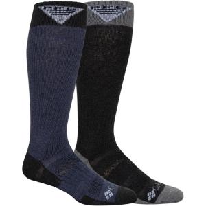 Columbia Men’s Pfg Performance Fishing Gear Over the Calf Wader Gear Socks Multipack(Collegiate Navy/Charcoal (2 Pairs))