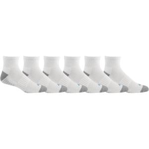 Columbia Men’s Quarter Cushioned Arch Support Socks (6-Pack)(White/Columbia Grey (6 Pairs))