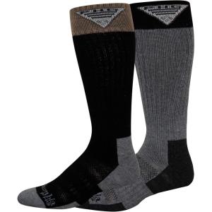 Columbia Men’s Wool Phg Hunting Over the Calf Socks 2-pack(Black/Grey)