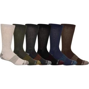 Columbia Pique Footbed Crew Socks, Black, One Size, 6 Pair