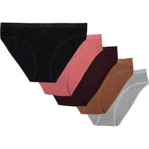 Columbia Women’s 4-way Stretch Cotton Bikini 5-pack(Black/Heather Grey/Camel Brown/Moon Vista/Agave Pink)
