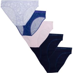 Columbia Women’s 4-way Stretch Cotton Bikini 5-pack(Snow Drift Floral Assorted)