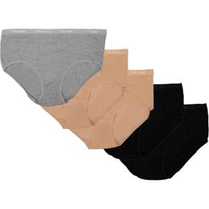 Columbia Women’s 4-way Stretch Cotton Brief 5-pack(Black/Canoe/Grey)