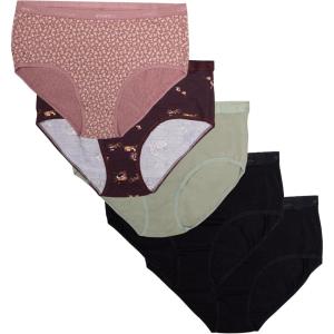 Columbia Women’s 4-way Stretch Cotton Brief 5-pack(Pink Agave Floral Assorted)