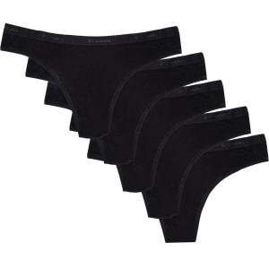 Columbia Women’s 4-way Stretch Cotton Thong 5-pack(Black)