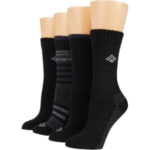 Columbia Women’s Moisture Control Crew Socks (4-Pack)(Black-spacedye)