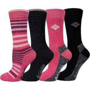 Columbia Women’s Moisture Control Crew Socks (4-Pack)(Multi)