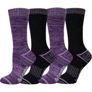 Columbia Women’s Moisture Control Crew Socks (4-Pack)(Wild Iris-grey)