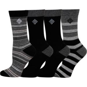 Columbia Women’s Striped Crew Socks 4-pack(Black)