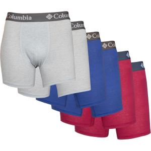 Columbia mens Performance Boxer Brief(Grey/Blue/Red)