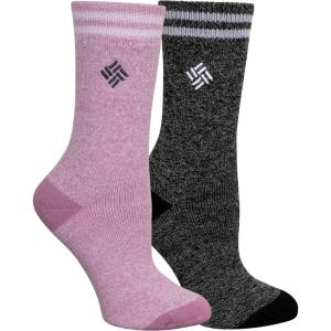 Columbia womens 2 Pack Fleece Lined Thermal Crew Socks(Minuet/Black)