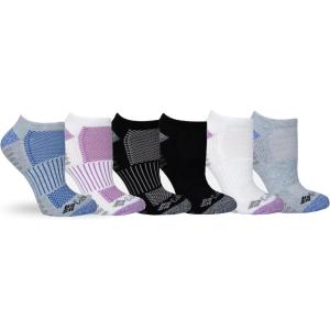 Columbia womens Cropped Crew Pique Footbed Socks, 6-pair(Grey-blue/White-purple/Black)