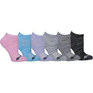 Columbia womens Cropped Crew Pique Footbed Socks, 6-pair(Pastel Assorted)