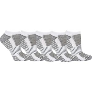 Columbia womens Cropped Crew Pique Footbed Socks, 6-pair(White)
