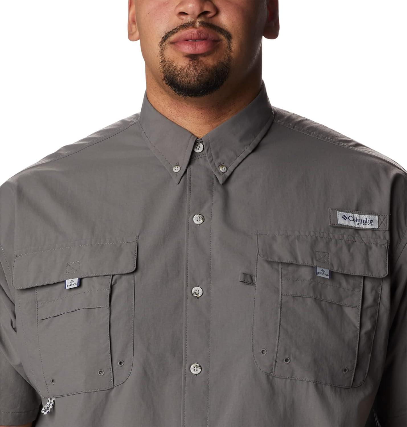 imageColumbia Mens PFG Bahama II Short Sleeve Fishing ShirtCity Grey