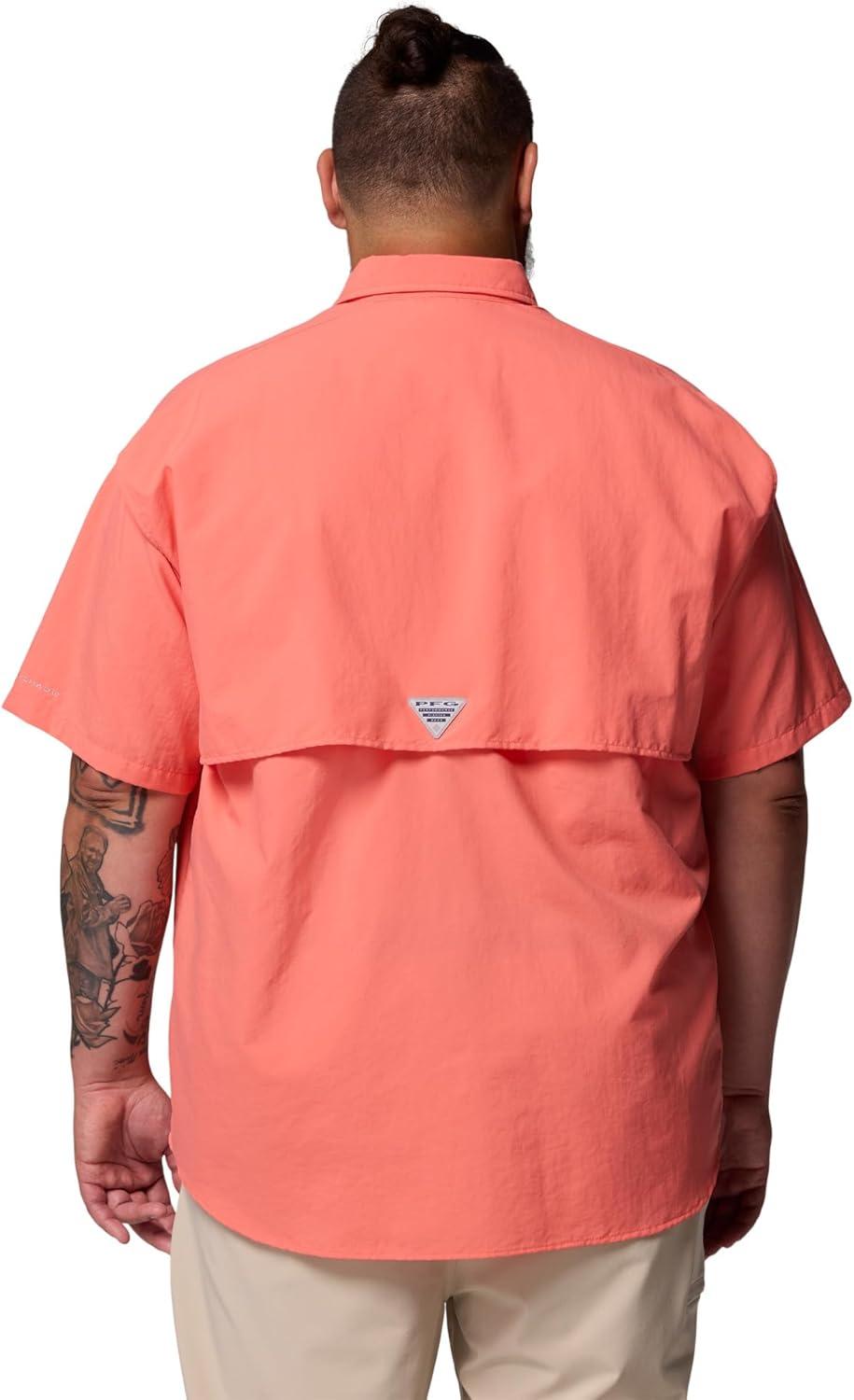 imageColumbia Mens PFG Bahama II Short Sleeve Fishing ShirtMelonade