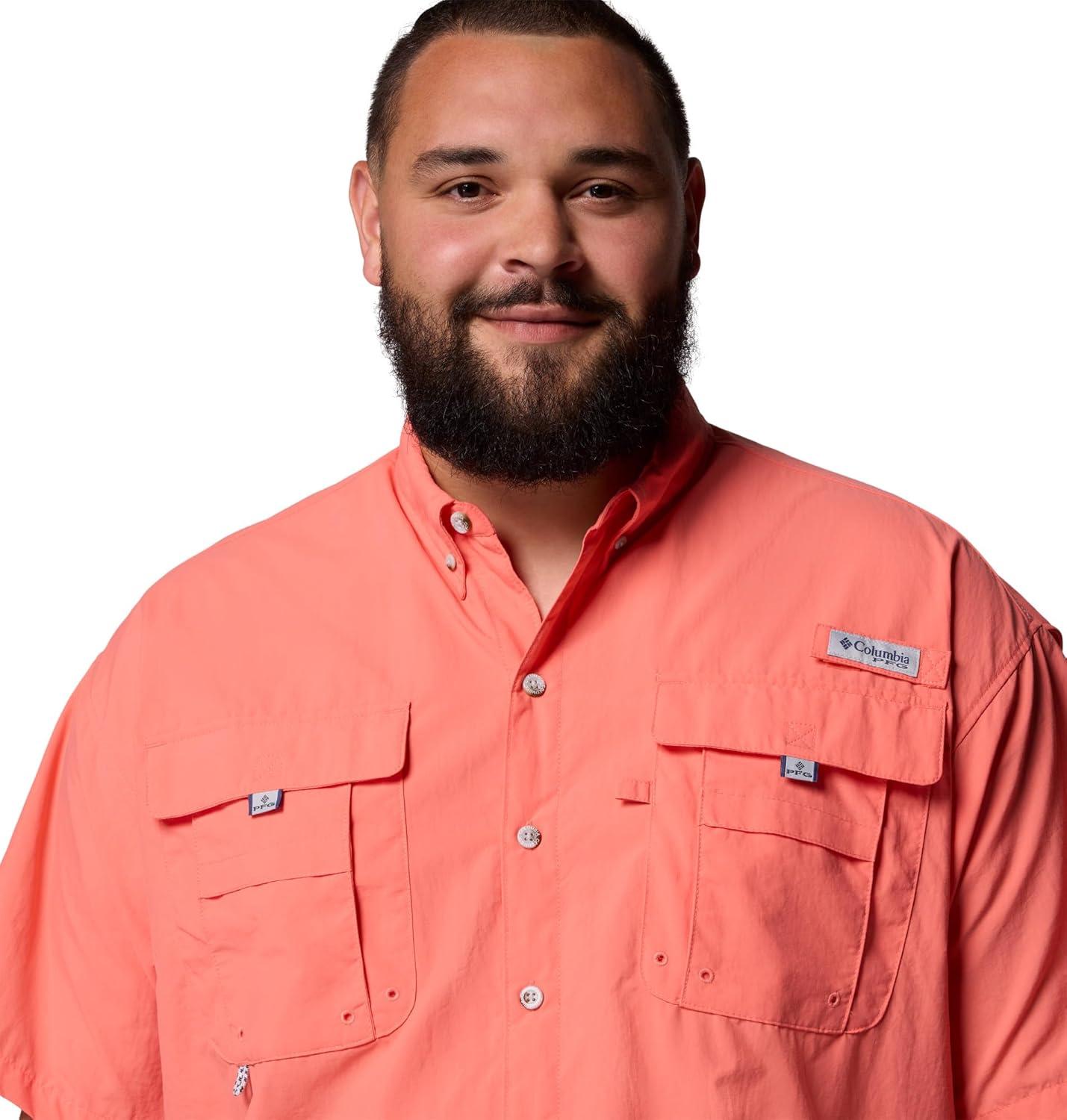 imageColumbia Mens PFG Bahama II Short Sleeve Fishing ShirtMelonade