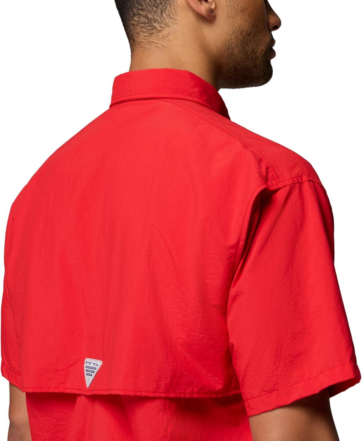 imageColumbia Mens PFG Bahama II Short Sleeve Fishing ShirtRed Spark